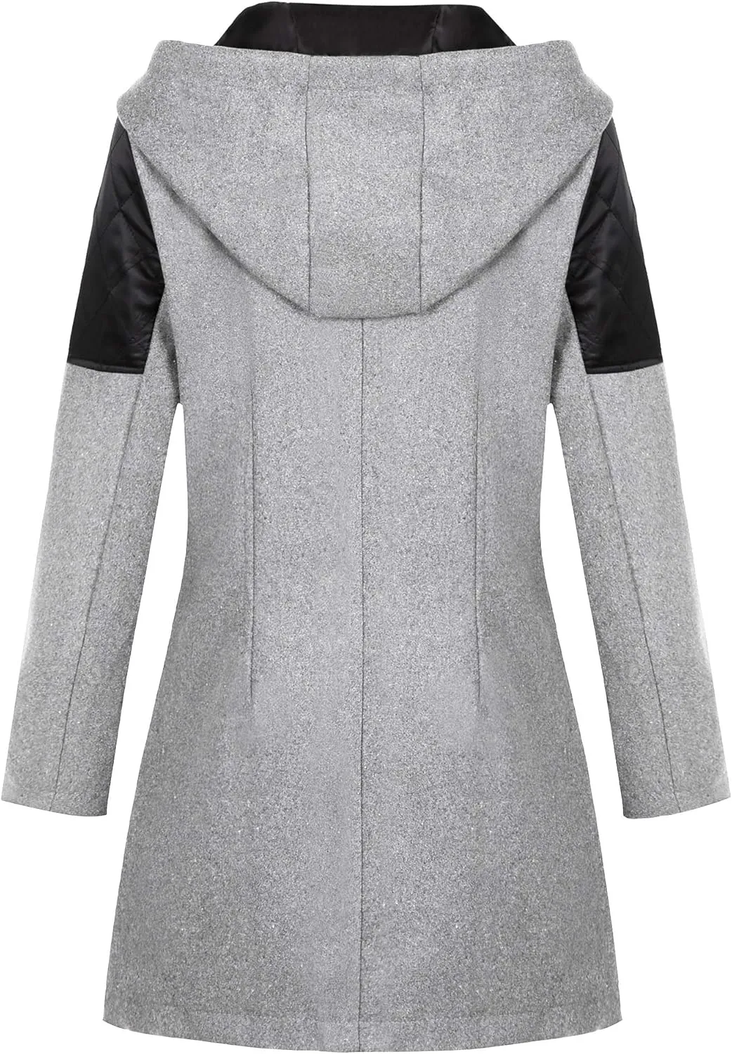 Kubbon Women Wool Blend Jacket Oversized Zip Up Long Sleeve Pea Coat Elegant Lapel Open Front Trench Coat with Pockets