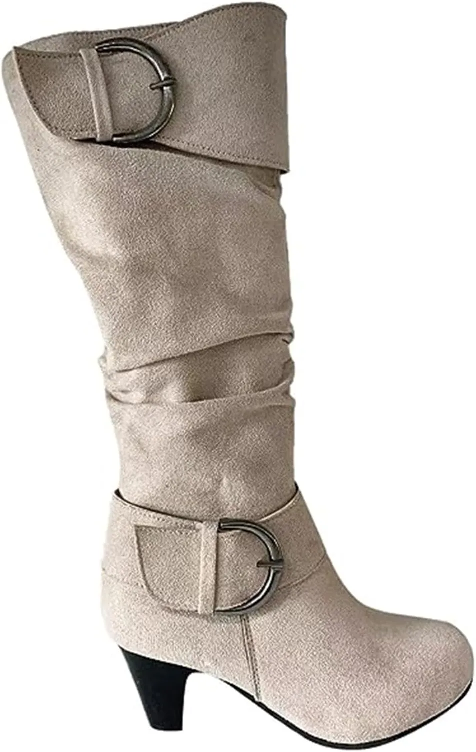 Ladmiple Fall Boots Women Knee High Wide Calf Pointed Toe Cone Heel Size Zipper Slouchy Cowboy Cowgirl Western Boots