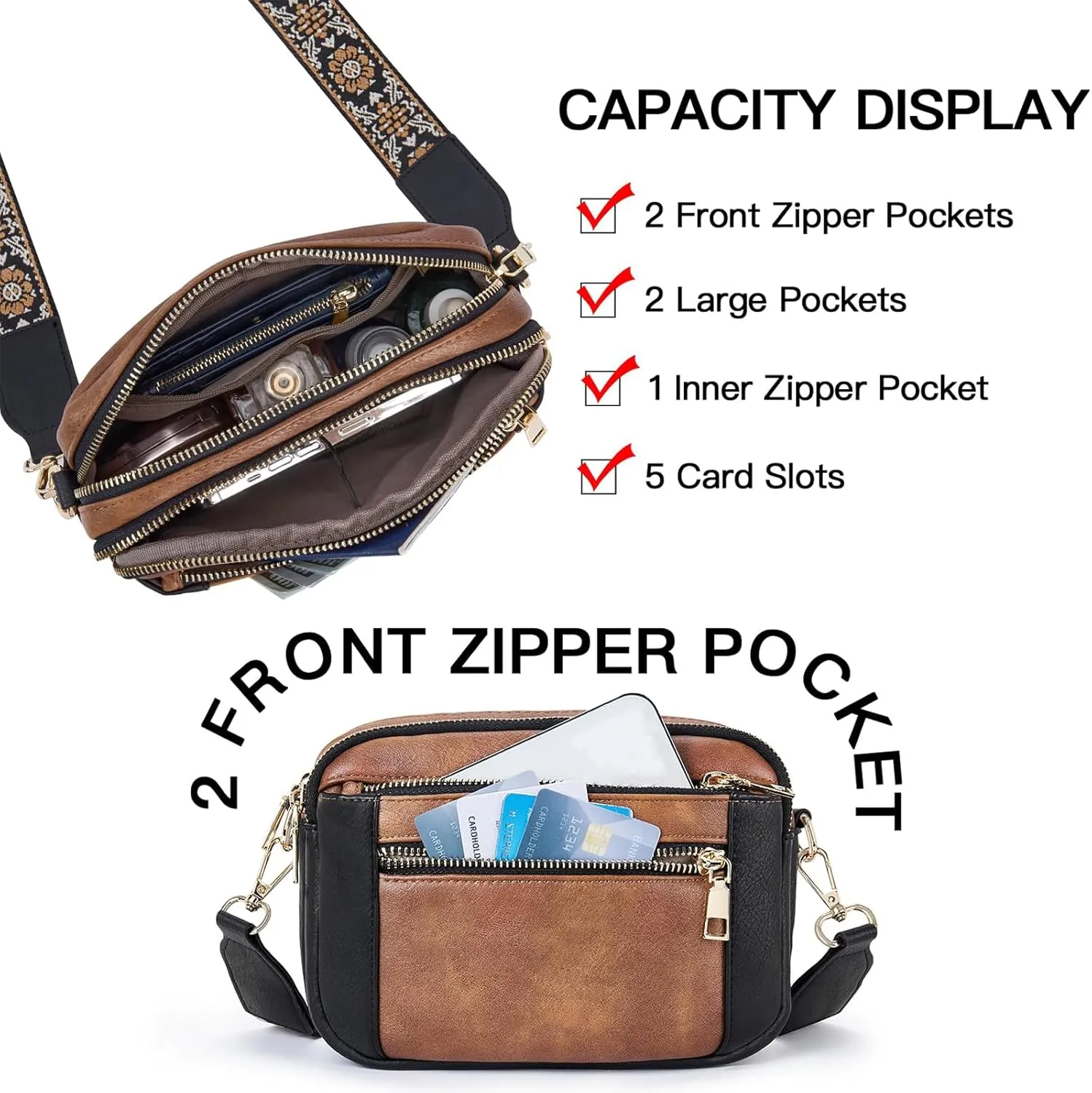 Langrents Crossbody Bag, Cross Body Bag for Woman, Langrents Purses, Lang Rents Multi Pocket Shoulder Bag