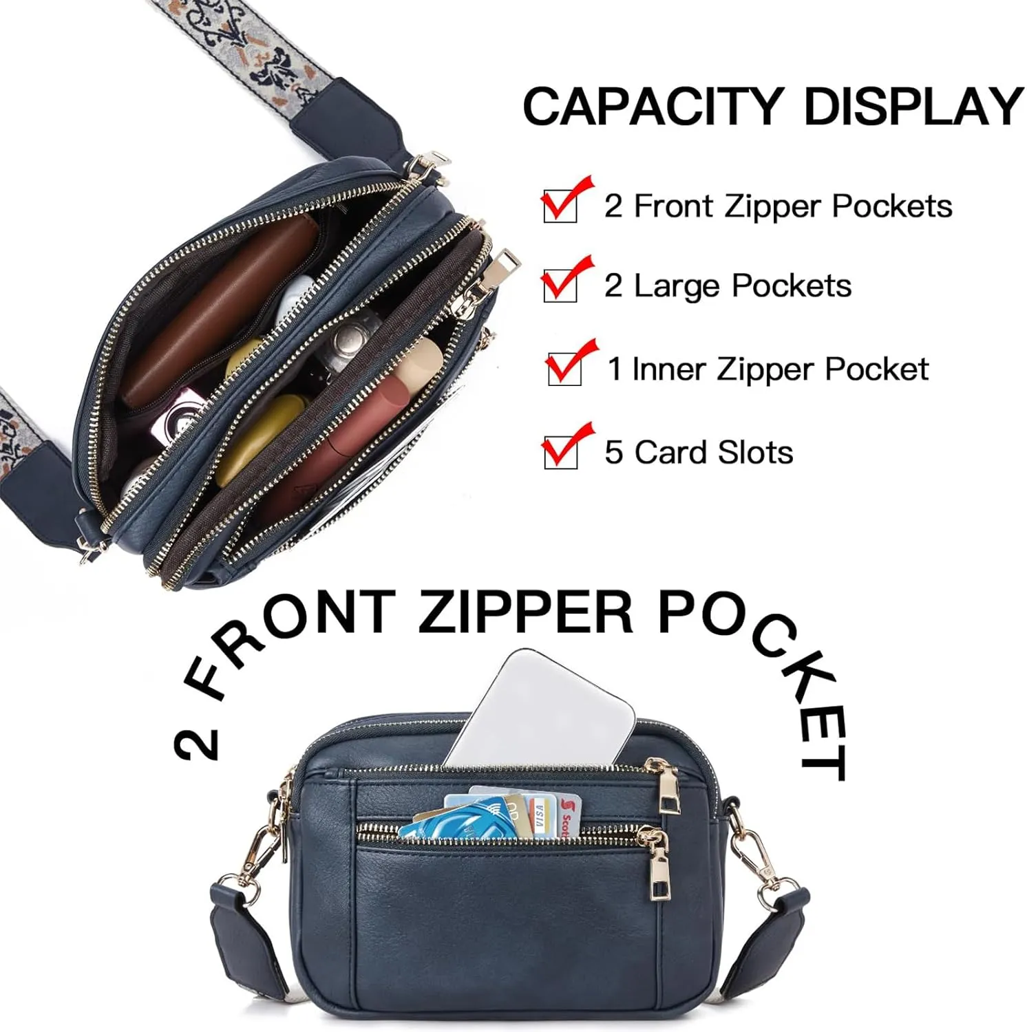 Langrents Crossbody Bag, Cross Body Bag for Woman, Langrents Purses, Lang Rents Multi Pocket Shoulder Bag