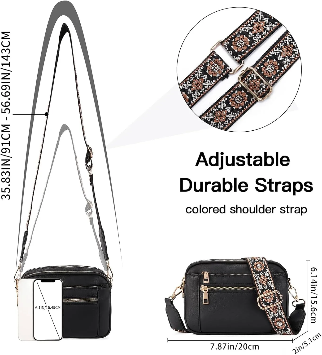 Langrents Crossbody Bag, Cross Body Bag for Woman, Langrents Purses, Lang Rents Multi Pocket Shoulder Bag