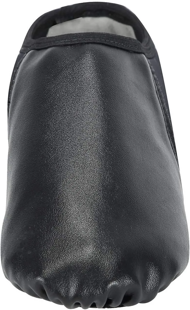 Linodes Unisex PU Leather Upper Slip-on Jazz Shoe with Circle Elastic for Women and Men's Dance Shoes