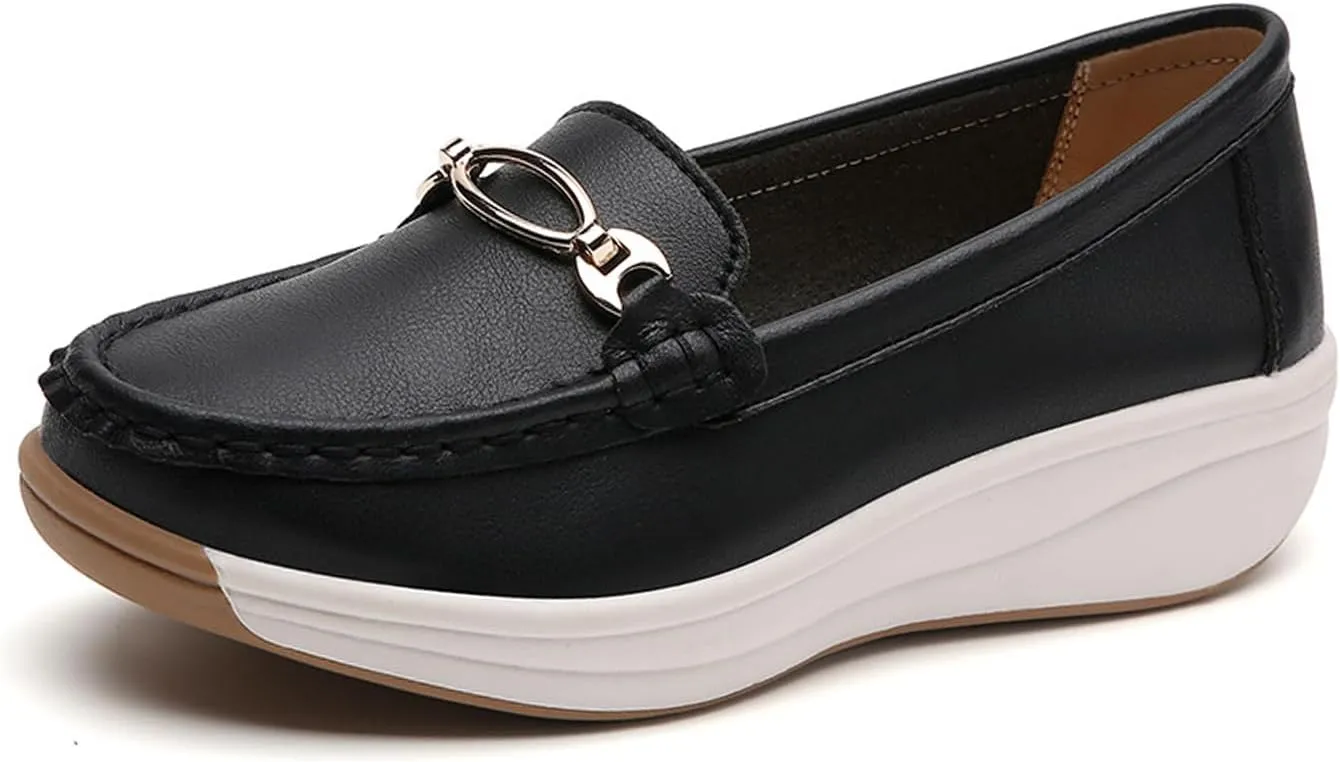 Loafers for Women Casual Moccasins Women's Comfortable & Lightweight Penny Loafers Slip On Soft Sole Dress Shoes