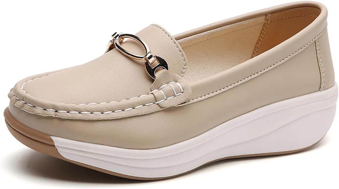 Loafers for Women Casual Moccasins Women's Comfortable & Lightweight Penny Loafers Slip On Soft Sole Dress Shoes