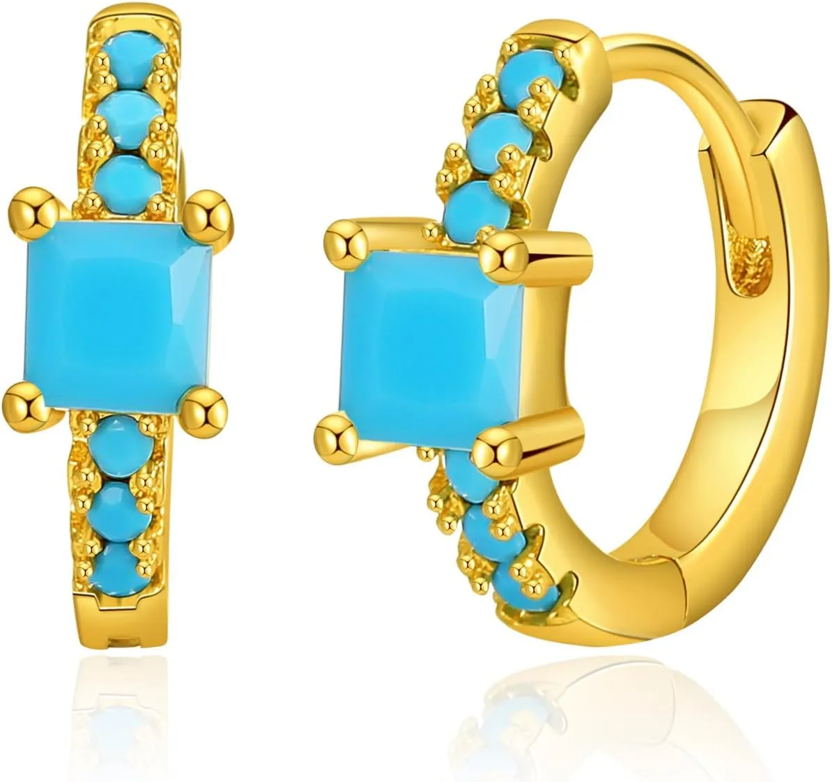 M&T 2015 cubic zirconia 14K gold plated hoop earrings, huggies wrap in gift box One Pair YWDHJ