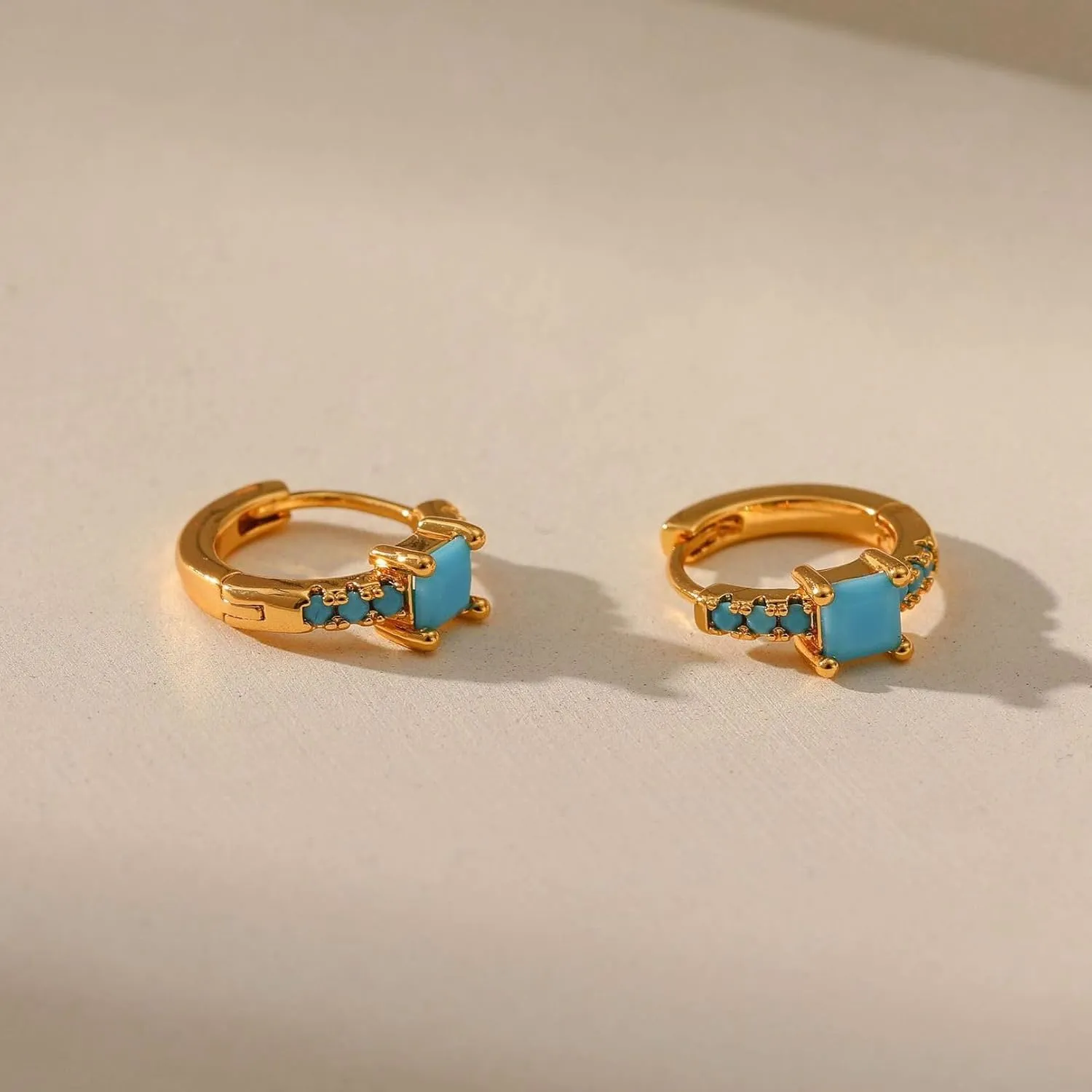 M&T 2015 cubic zirconia 14K gold plated hoop earrings, huggies wrap in gift box One Pair YWDHJ