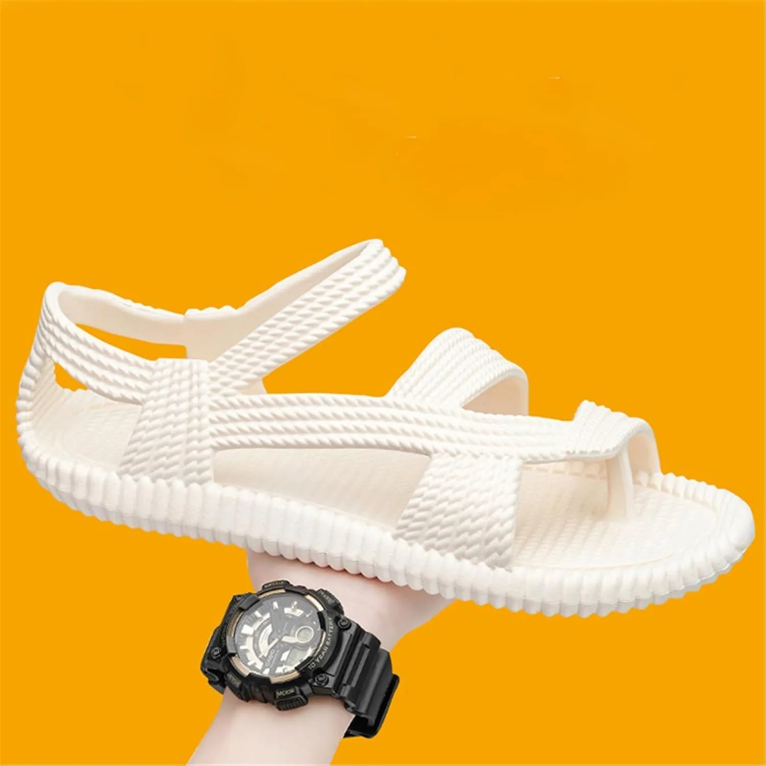 Men Comfy Breathable Resistant Woven EVA Bunion Corrector Sandals, Casual Retro Soft Orthopedic Flat Non-slip Durable Slippers, for Papa Husband, Hallux Valgus, Plantar Fasciitis