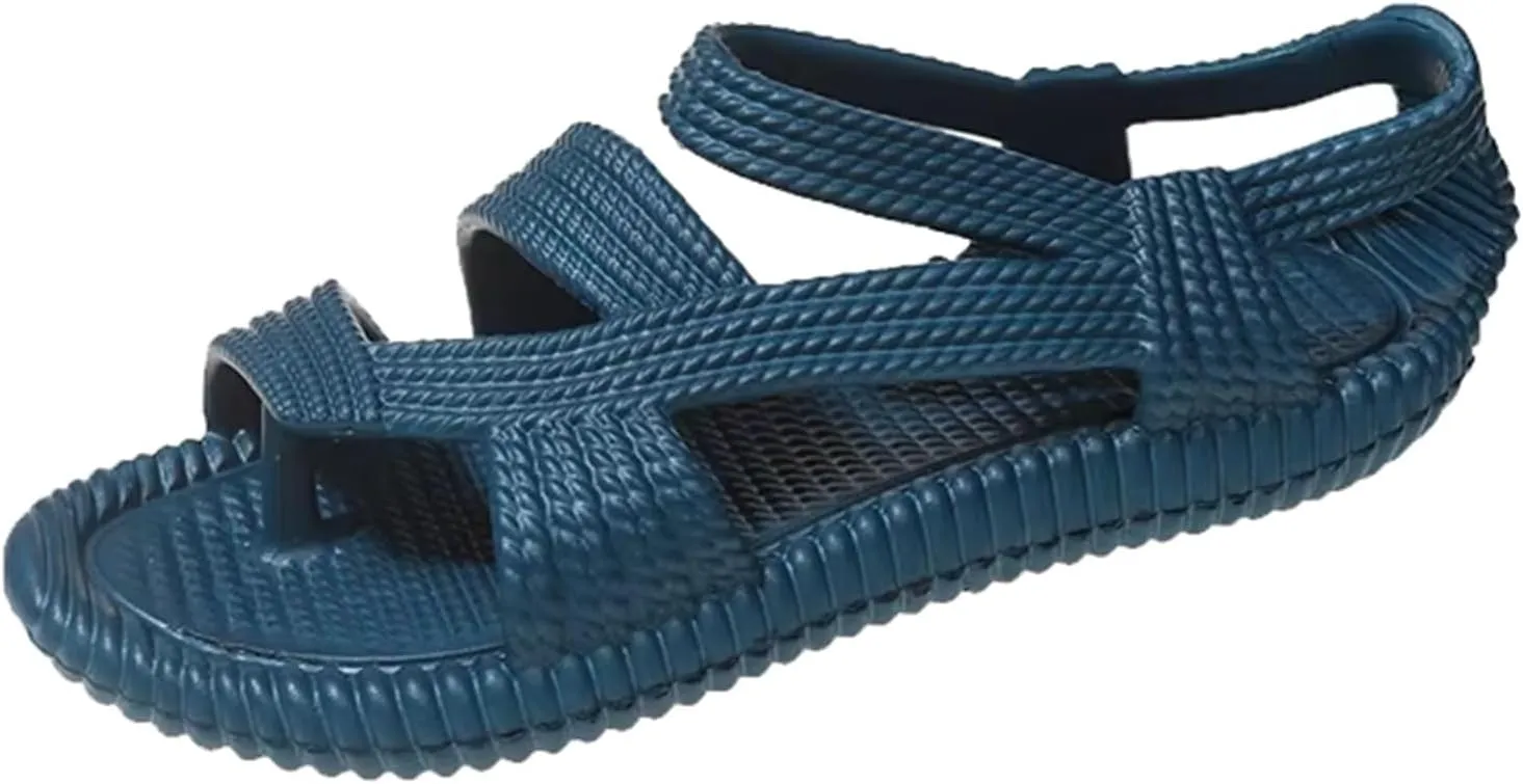 Men Comfy Breathable Resistant Woven EVA Bunion Corrector Sandals, Casual Retro Soft Orthopedic Flat Non-slip Durable Slippers, for Papa Husband, Hallux Valgus, Plantar Fasciitis