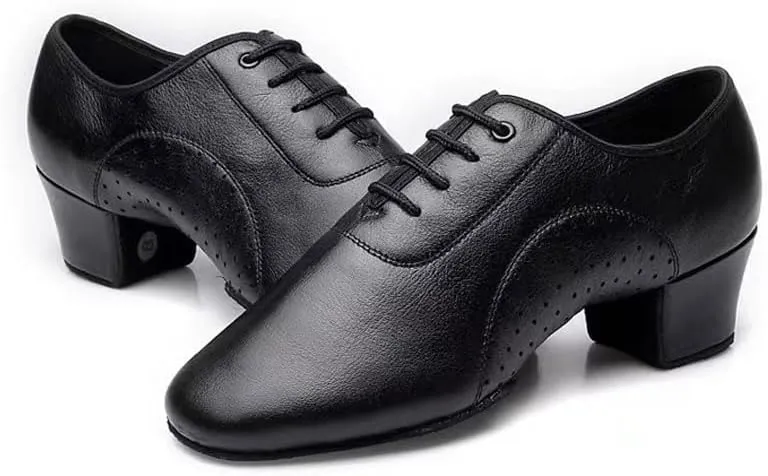 Men's Ballroom Dance Shoes, Breathable Performance Dancing Shoes Lace-Up Modern Salsa Practice Teaching Shoes for Men