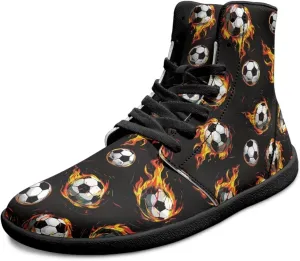 Mens Wide Toe Box Shoes High Top Lace Up Barefoot Sneakers Zero Drop Breathable Hiking Running Footwear