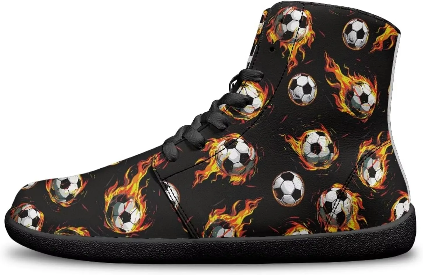 Mens Wide Toe Box Shoes High Top Lace Up Barefoot Sneakers Zero Drop Breathable Hiking Running Footwear