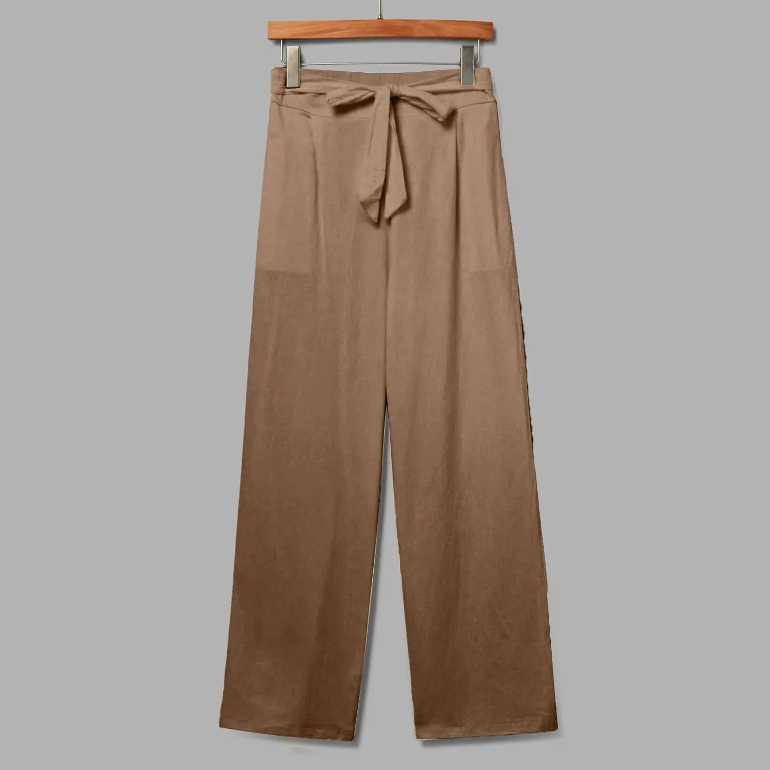 midelxp Straight Leg Linen Pants Women Summer Lightweight Drawstring High Waist Plus Size Pants Loose Comfy Boho Beach Pants