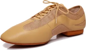 Minishion Men's Latin Ballroom Lace-up Breathable Mesh Synthetic Sport Practics Dance Shoes L400
