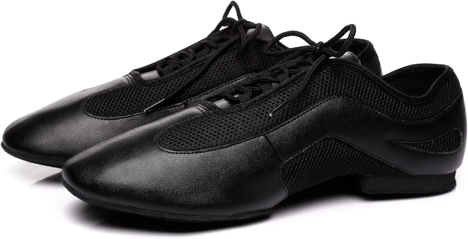 Minishion Men's Latin Ballroom Lace-up Breathable Mesh Synthetic Sport Practics Dance Shoes L400