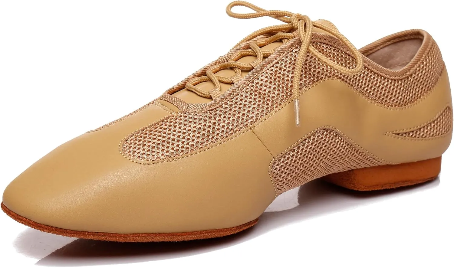 Minishion Men's Latin Ballroom Lace-up Breathable Mesh Synthetic Sport Practics Dance Shoes L400