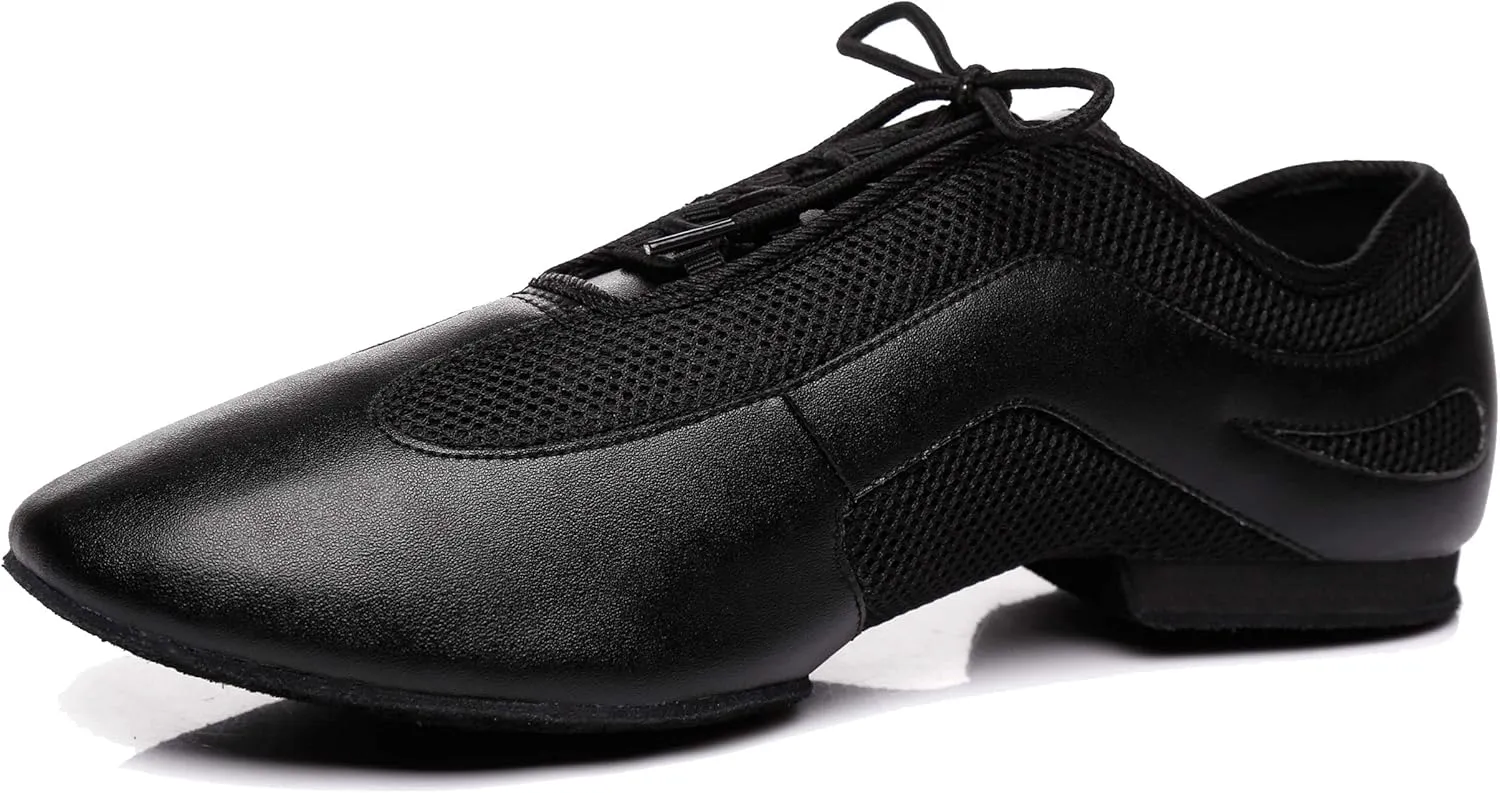 Minishion Men's Latin Ballroom Lace-up Breathable Mesh Synthetic Sport Practics Dance Shoes L400