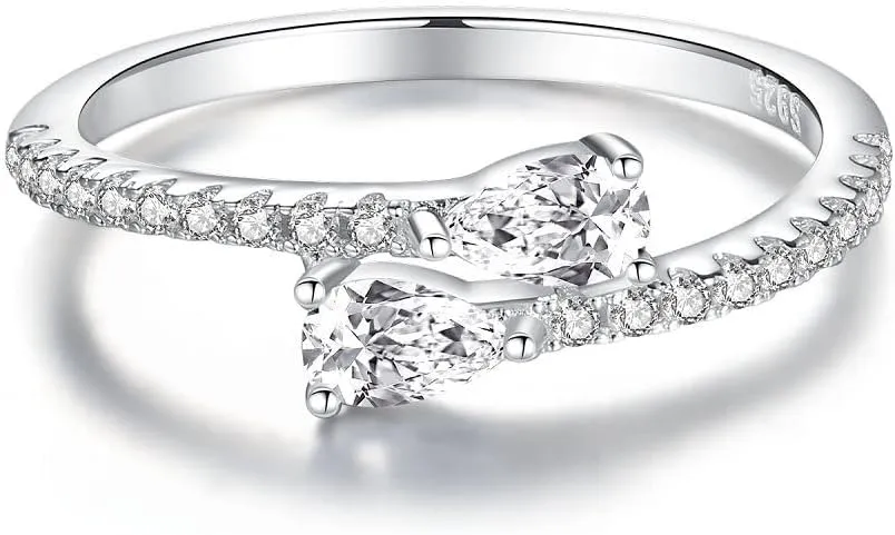 Moissanite Anniversary Rings for Women, D Color VVS1 Clarity18K White Gold Plated 925 Sterling Silver Moissanite Rings with Certificate, Engagement Wedding Bands Stackable Ring
