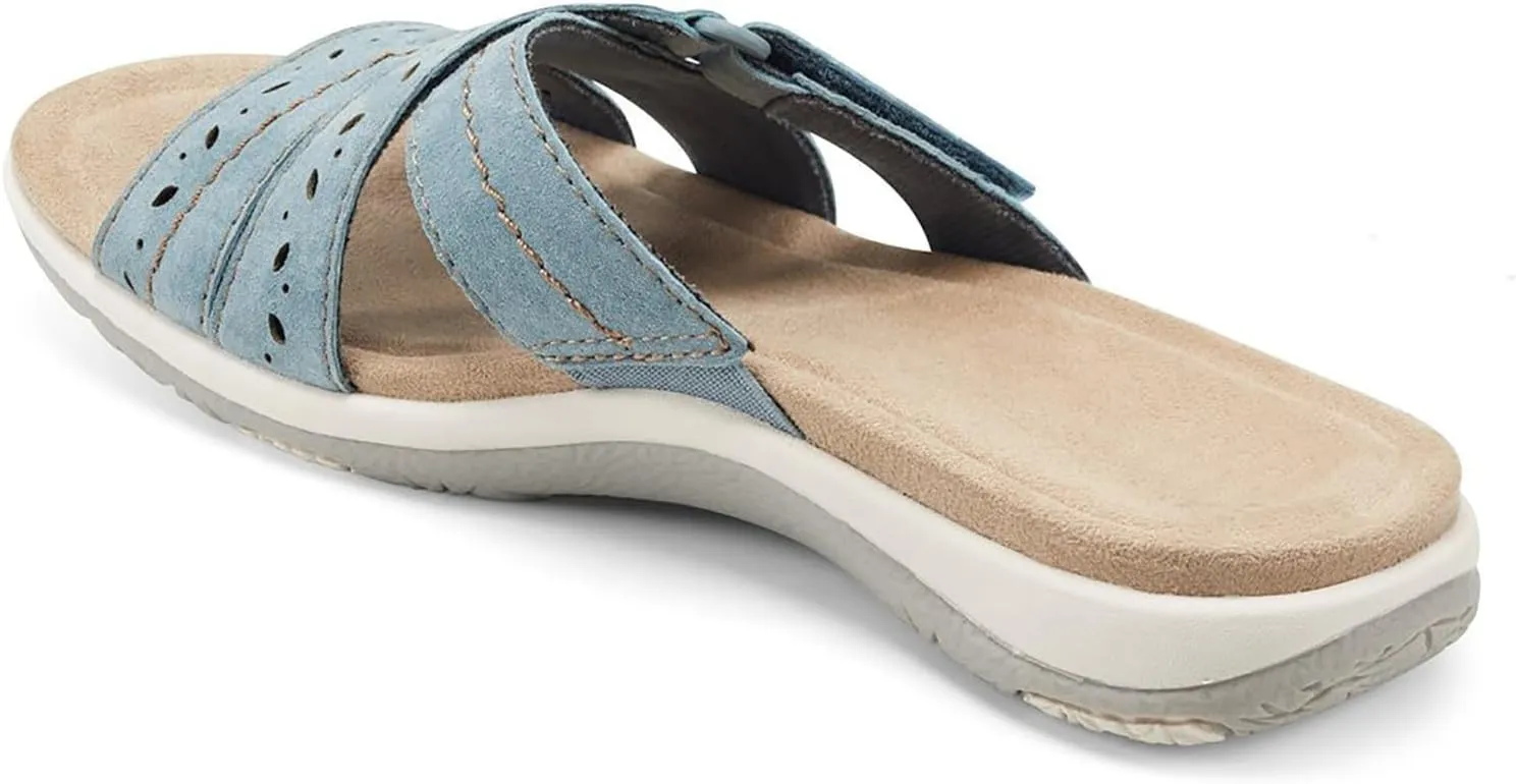 Mules for Women Arch Support Orthopedic Flats Shoes Slip On Thick Cushion Sandal Fishmouth Open Toe Shoes Sandals Perforated Decoration Lightweight Walking Beach Sandals 2025