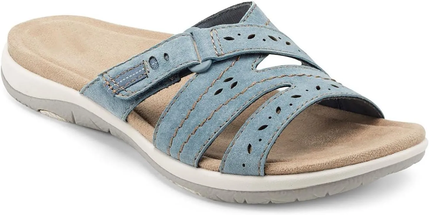 Mules for Women Arch Support Orthopedic Flats Shoes Slip On Thick Cushion Sandal Fishmouth Open Toe Shoes Sandals Perforated Decoration Lightweight Walking Beach Sandals 2025