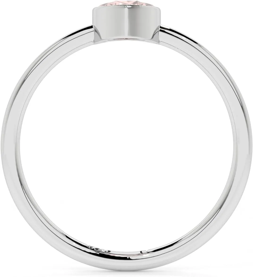 Natural Rose Quartz Stackable Ring for Women in Sterling Silver, January Birthstone Jewelry Gifts for Her (Round, Oval, Pear)