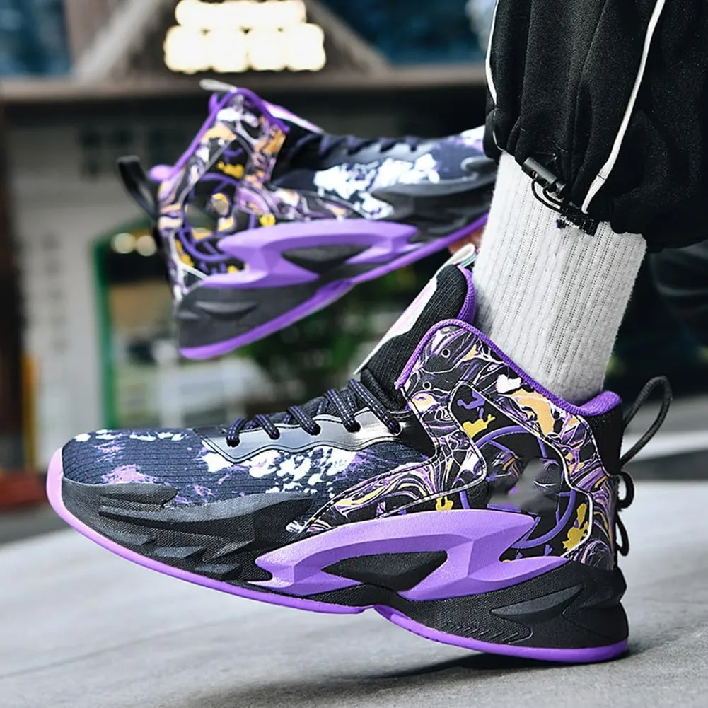 NCNDB Unisex Fashion Basketball Shoes High Top Anti Slip Sneakers Breathable Running Sports Shoes