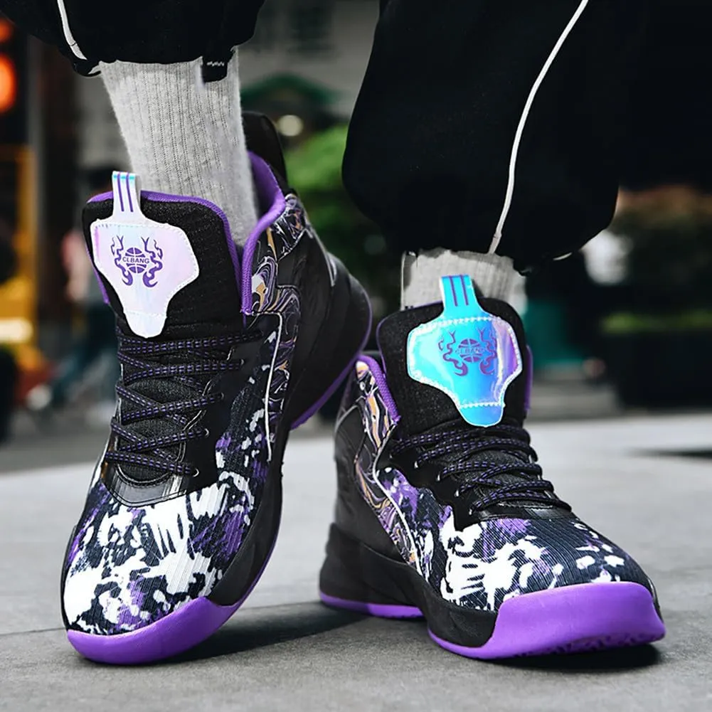 NCNDB Unisex Fashion Basketball Shoes High Top Anti Slip Sneakers Breathable Running Sports Shoes