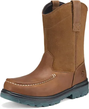 NINGO Steel Toe Work Boots for Men Women, Waterproof Wellington Boots with Full Grain Leather, Oil & Slip Resistant, High Rebound TPU SR Outsole Safety Boots, Pull On Work Boots for Construction, Farming