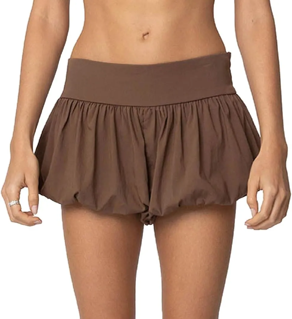NUFIWI Bubble Skirt for Women High Waist Balloon Skorts Ruffle Puffy Hem Mini Skirts Summer Trendy Going Out Skirt