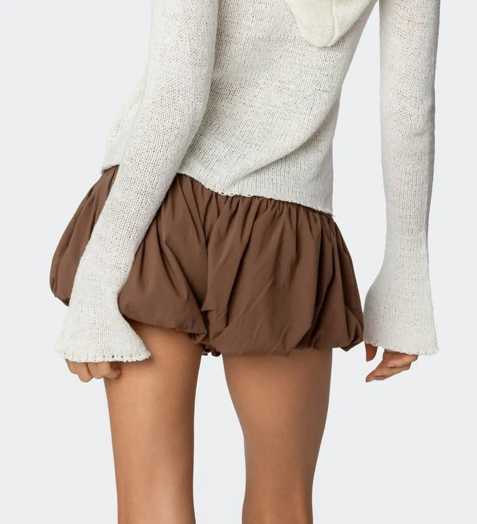 NUFIWI Bubble Skirt for Women High Waist Balloon Skorts Ruffle Puffy Hem Mini Skirts Summer Trendy Going Out Skirt