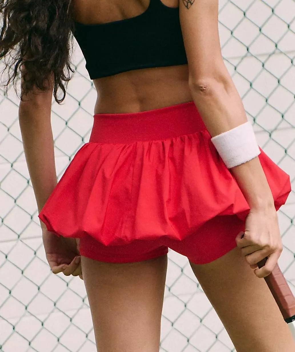 NUFIWI Bubble Skirt for Women High Waist Balloon Skorts Ruffle Puffy Hem Mini Skirts Summer Trendy Going Out Skirt