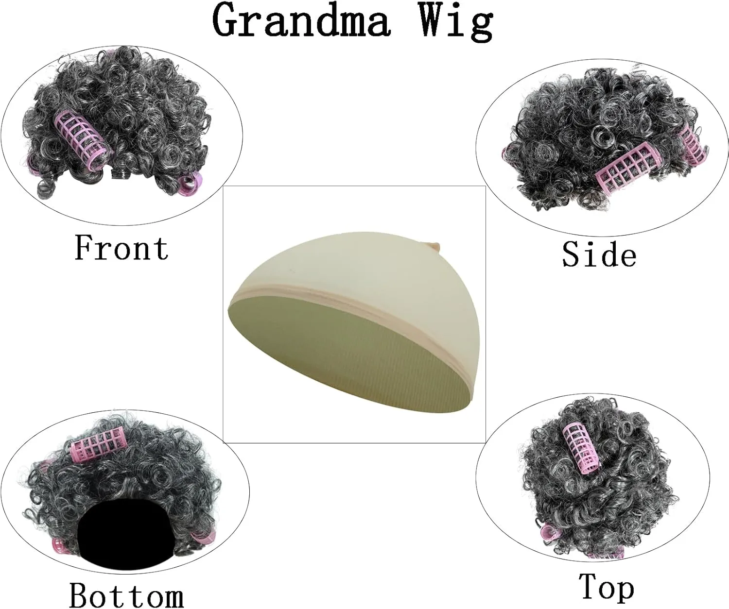 Old Lady Costume for Women, Grandma Costume Kit with Nightgown Old Lady Dress Granny Costume Halloween Outfits
