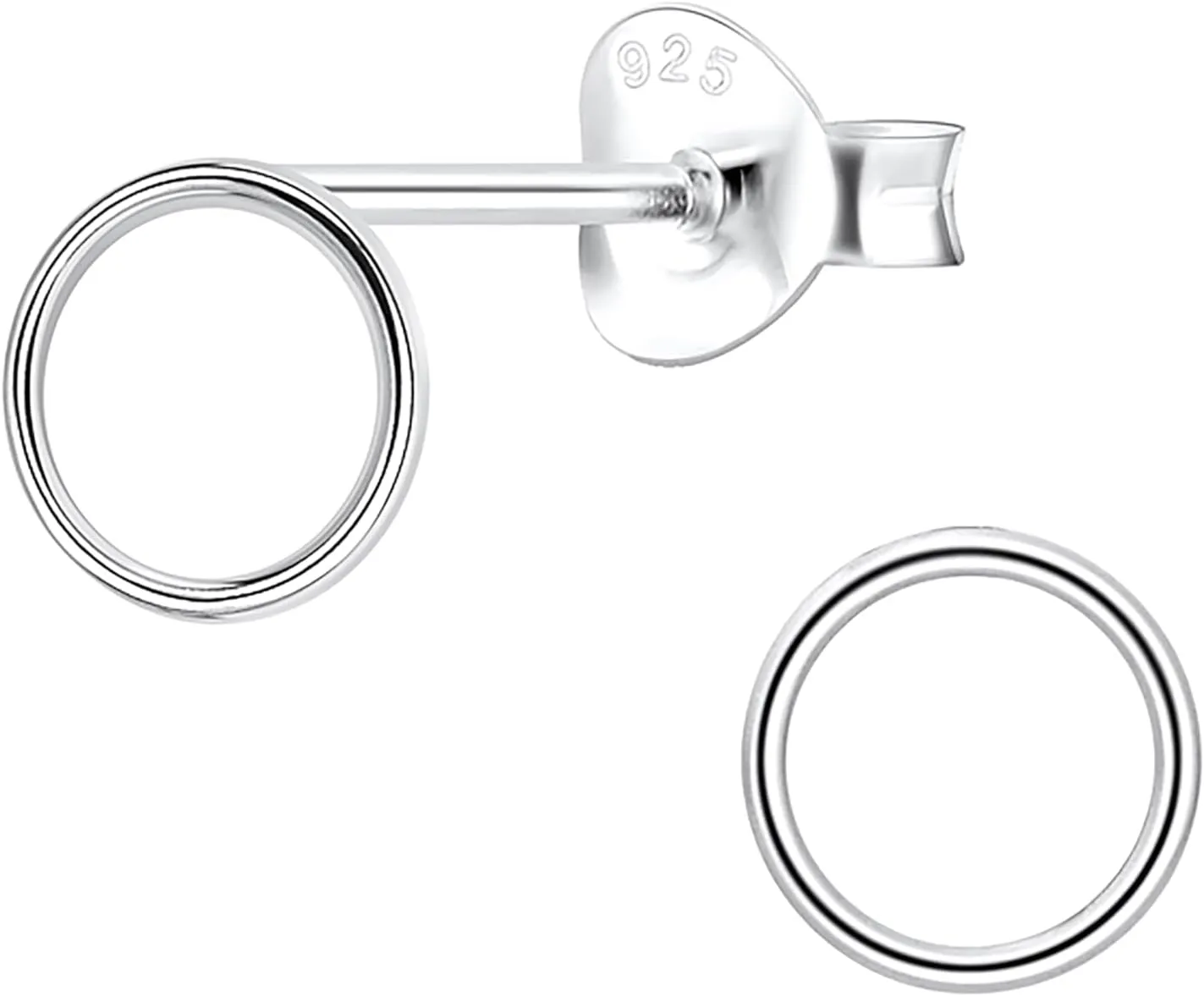 Open Circle Earrings, Silver or Gold Minimalist Studs, Dainty Circle Earrings