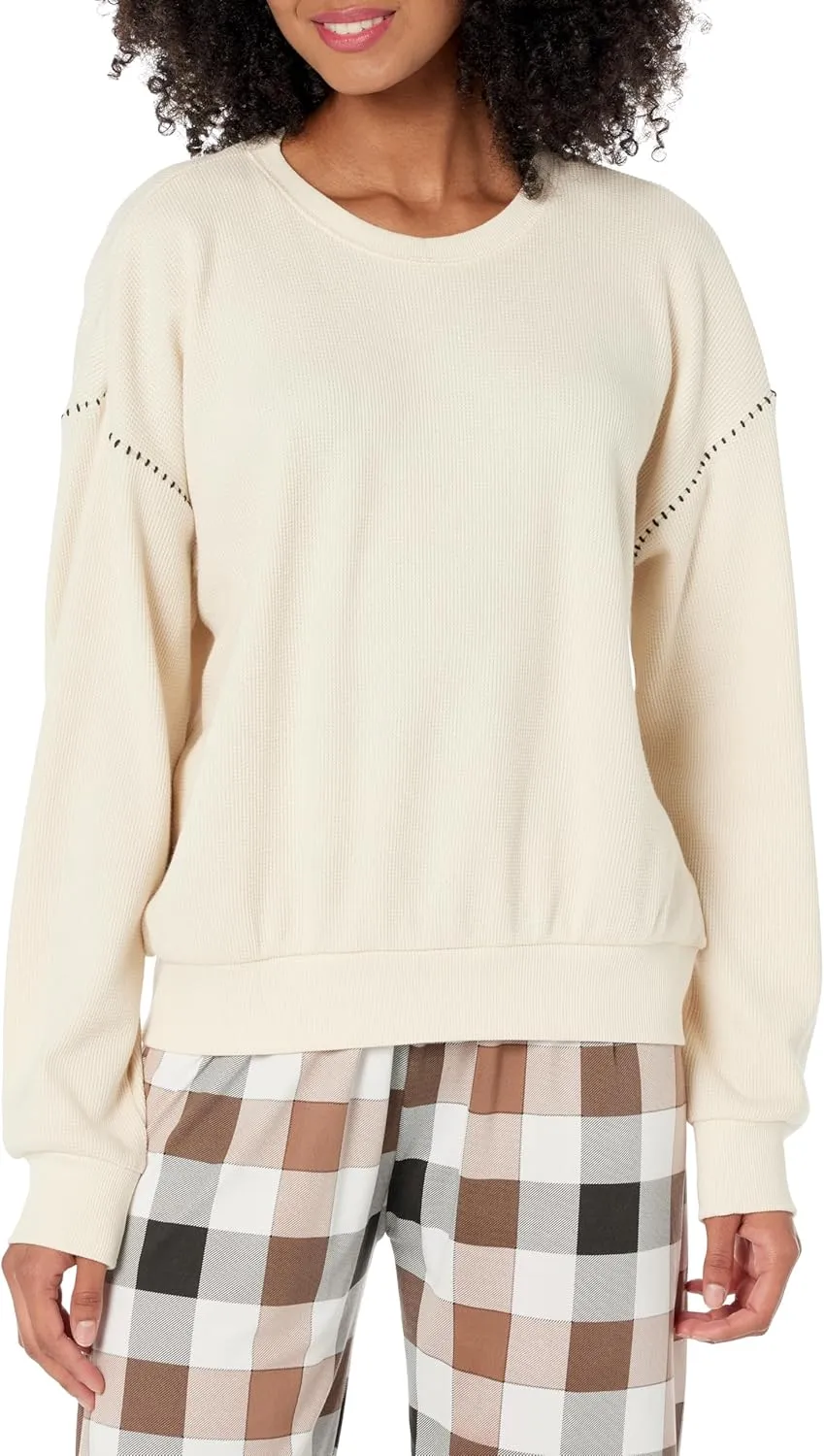 PJ Salvage Women's Loungewear Cross Stitch Casuals Long Sleeve Top