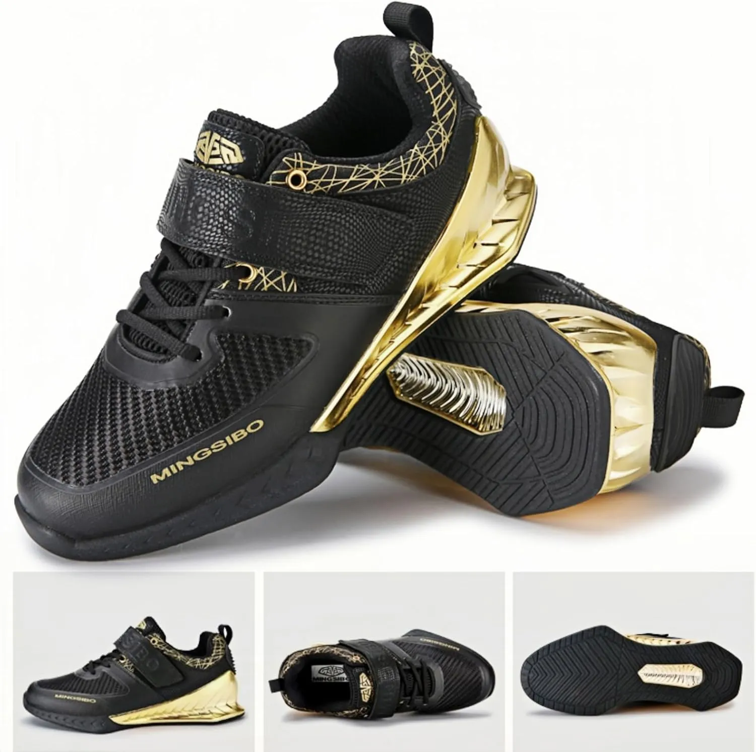 Powerlifting Shoes for Heavy Weightlifting Gym for Crossfit Lifting Training Footwear Weight Lifting for Men Squat Shoes Powerlifting with Rubber Non-Slip Sole
