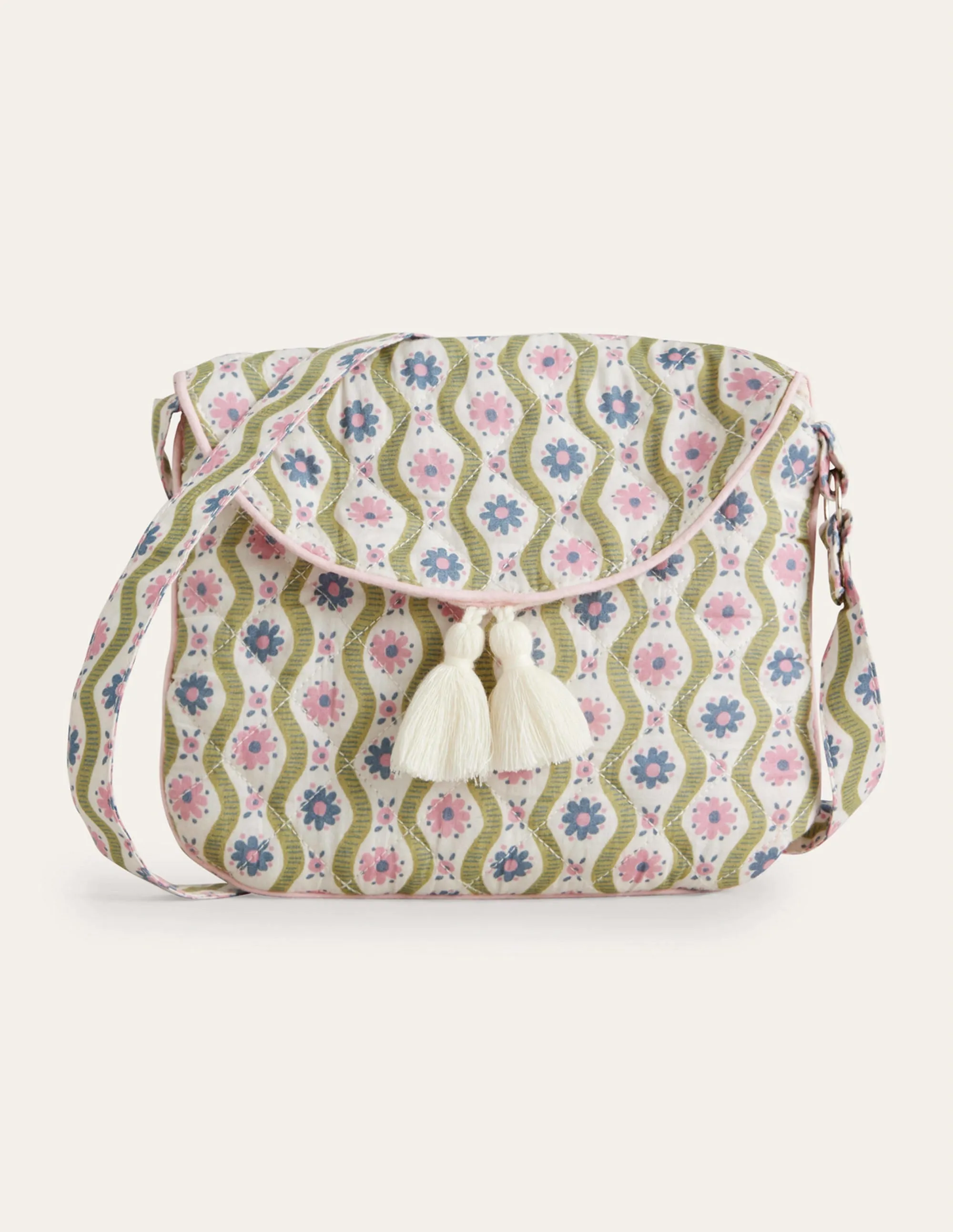 Quilted Crossbody Bag-Vanilla Pod Daisy Wave