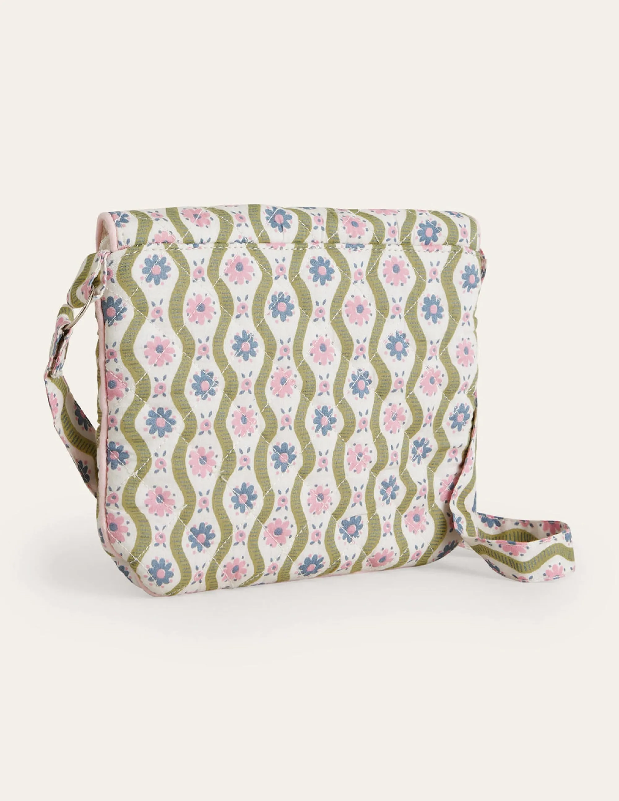 Quilted Crossbody Bag-Vanilla Pod Daisy Wave