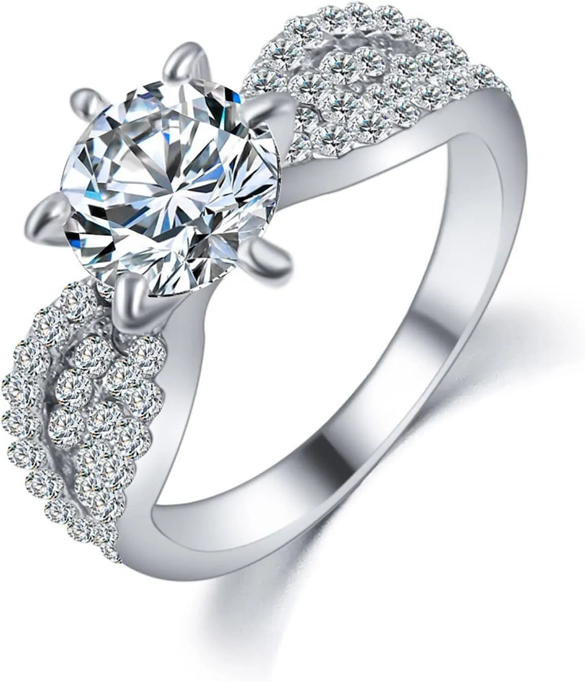 Ring Set for Women for Women Rings Gold Rings Ring Rings Plated for Women Men Love and Stackable Rings Rings for Women Size 12 (Silver, XXXL)