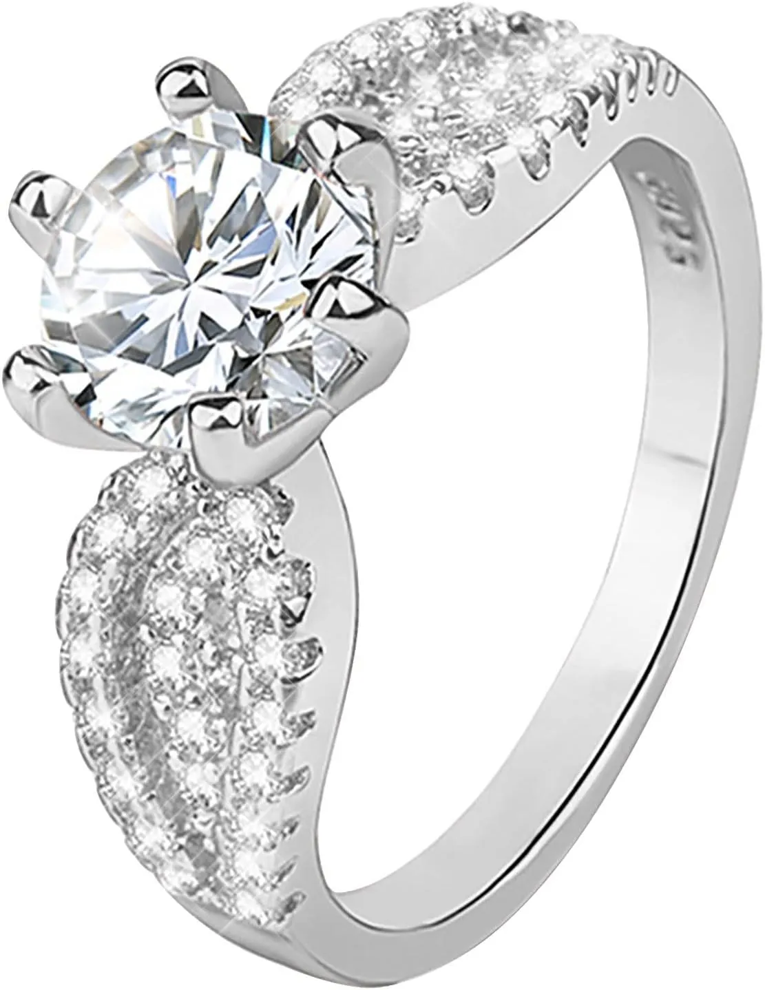 Ring Set for Women for Women Rings Gold Rings Ring Rings Plated for Women Men Love and Stackable Rings Rings for Women Size 12 (Silver, XXXL)