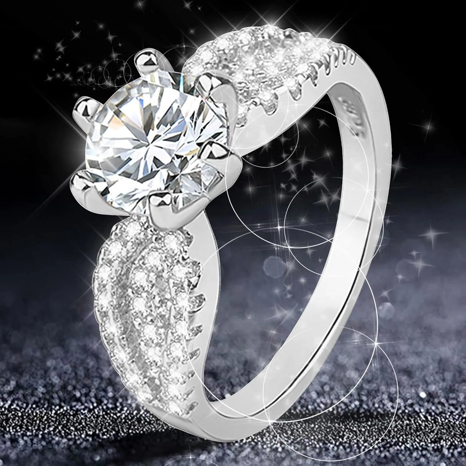 Ring Set for Women for Women Rings Gold Rings Ring Rings Plated for Women Men Love and Stackable Rings Rings for Women Size 12 (Silver, XXXL)