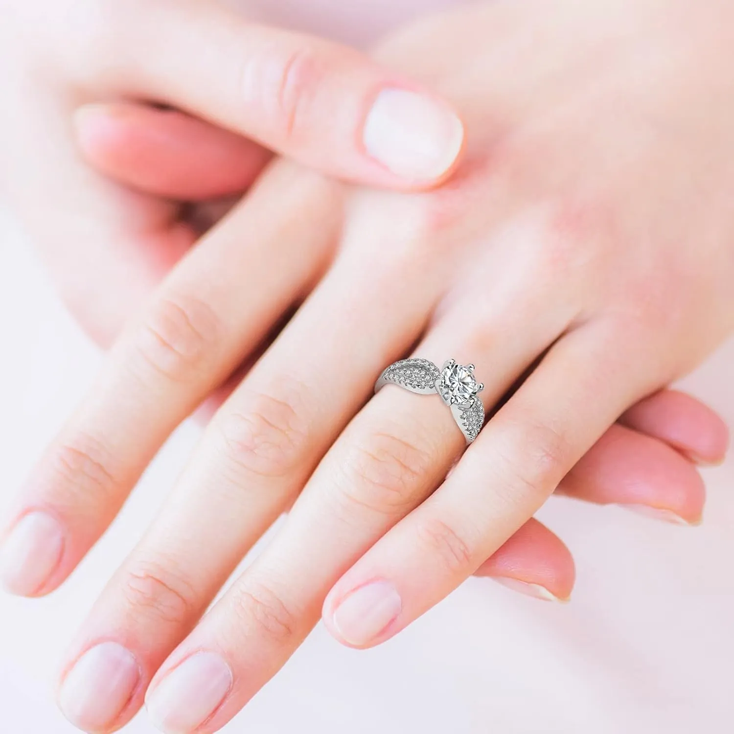 Ring Set for Women for Women Rings Gold Rings Ring Rings Plated for Women Men Love and Stackable Rings Rings for Women Size 12 (Silver, XXXL)