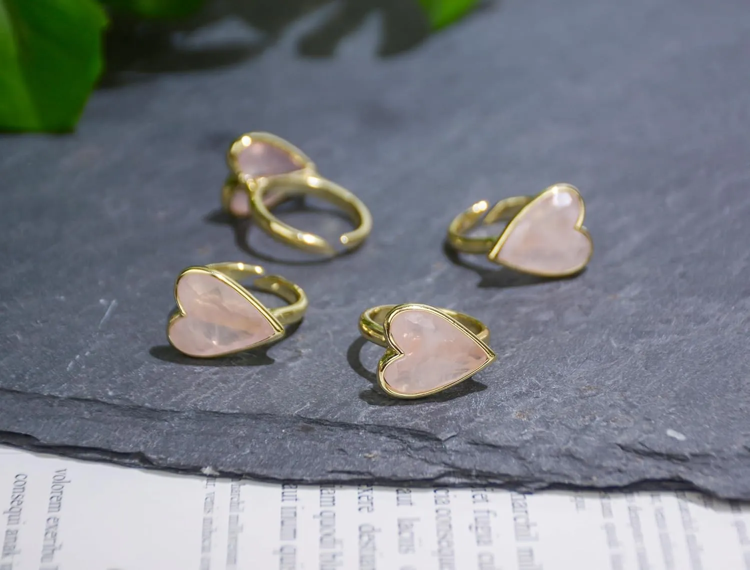 Rose Quartz Ring, Natural Pink Carnelian Ring for Women, Handmade Adjustable Healing Crystal Rings for Rose Quartz Jewelry (rose-quartz)