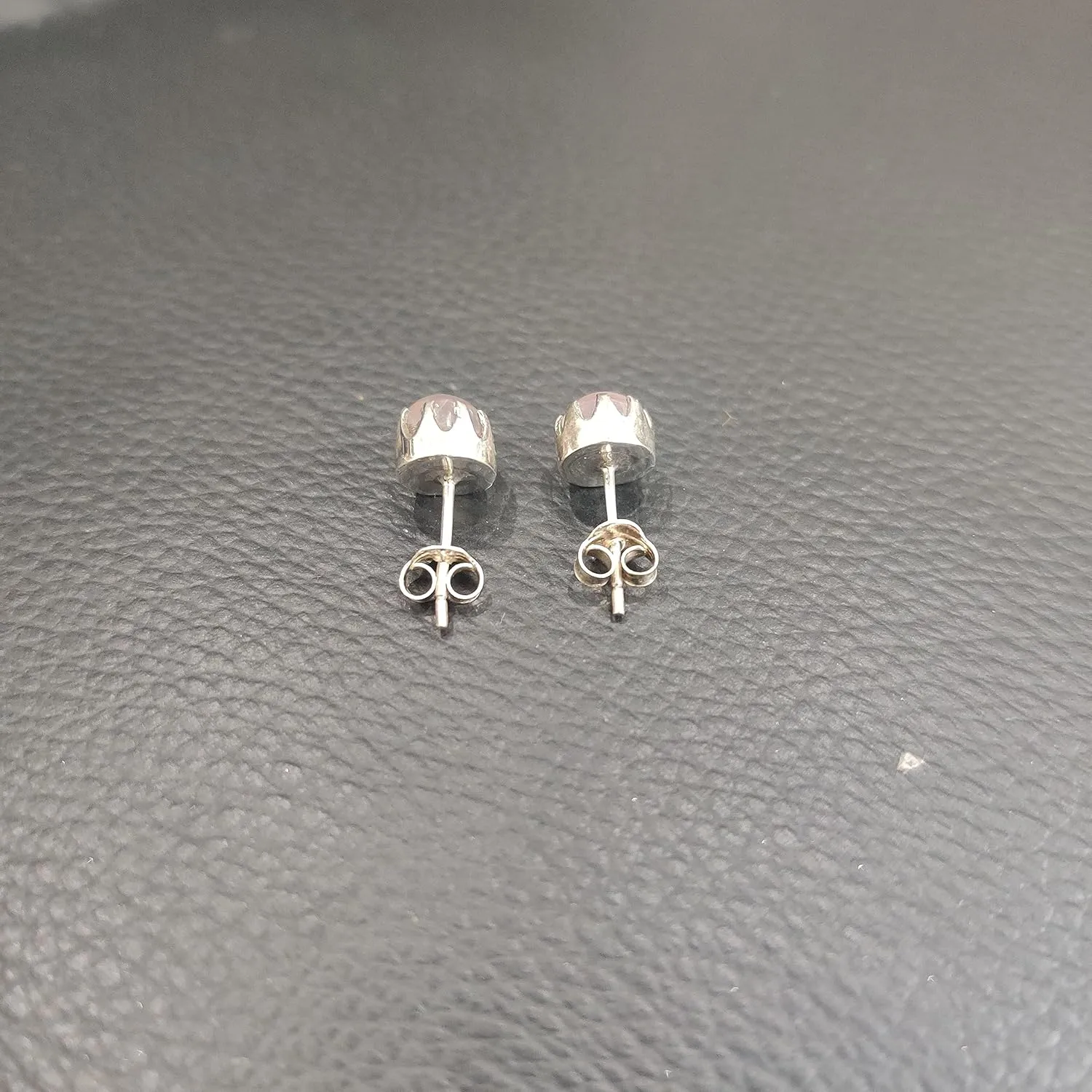 Rose Quartz Stud Earrings, Sterling Silver, Handmade Crown Stud Earrings, Stud Earrings For Women Sterling Silver (rose-quartz)