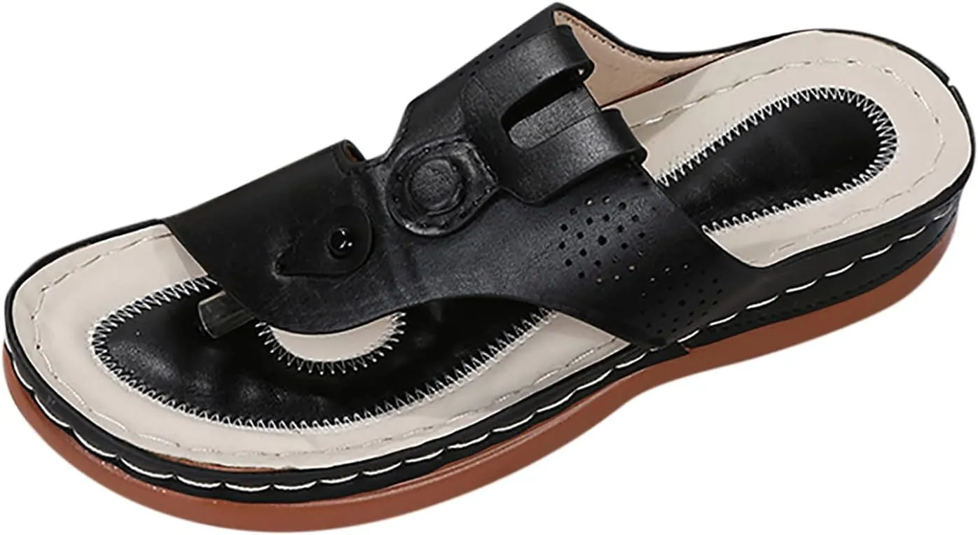 sandals women beach Orthopedic Sandals for Women Fashion,Womens Walking Sandals with Arch Support Anti-Slip Comfortable Casual Flip Flops