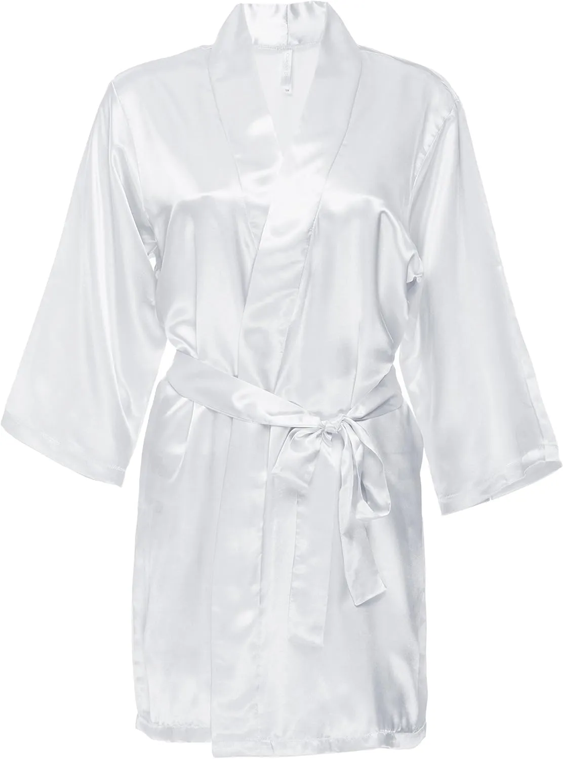 Satin Mrs. Bridal Robe with Bling Accent - White and Black