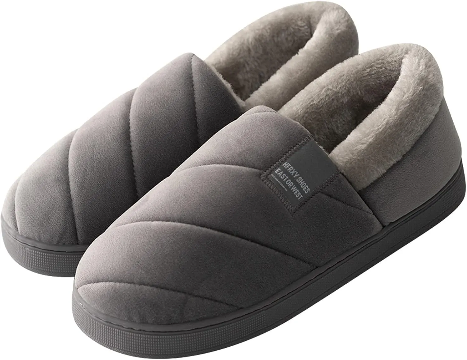 SBGMoSJ House Slippers for Elderly Women Non Slip Bedroom Slippers Ballerina House Slippers White Fluffy Slippers Closed Toe Christmas Village Accessories Gifts for Her 2023