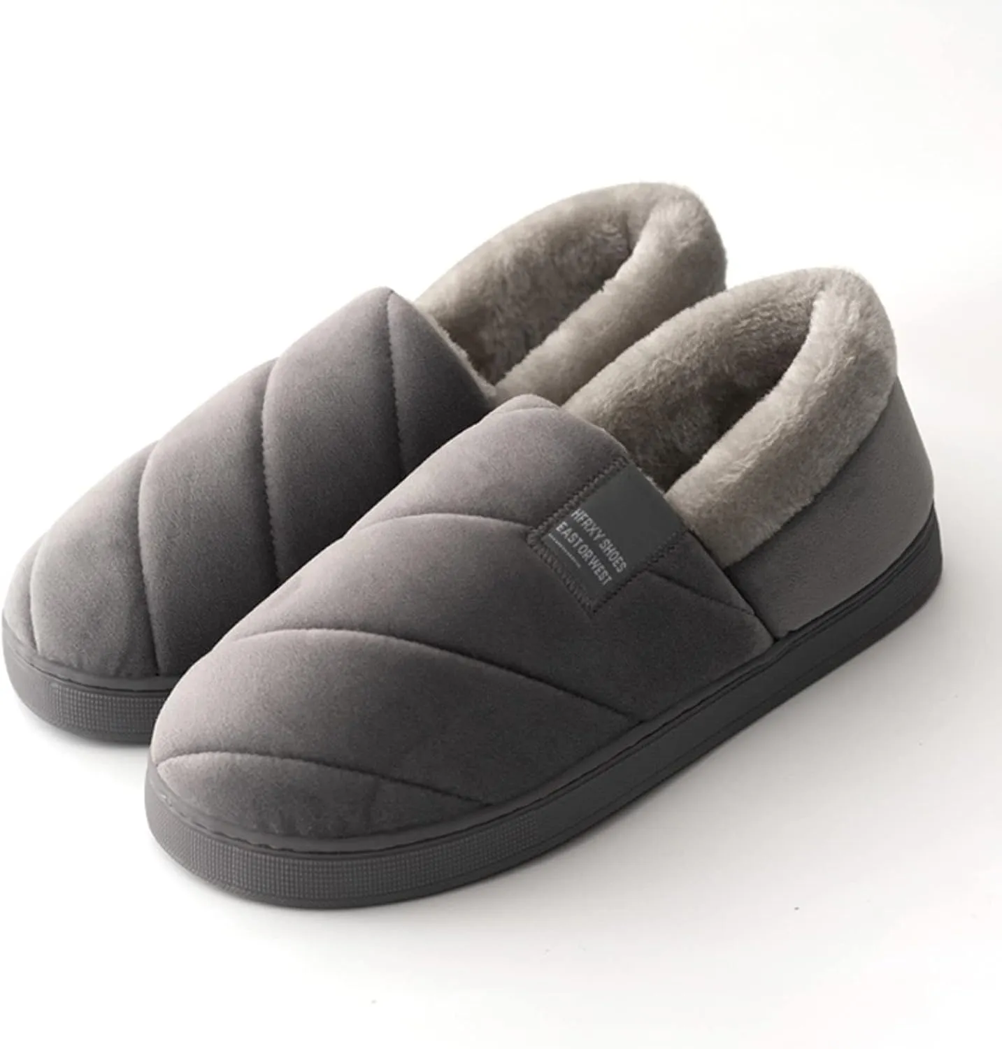 SBGMoSJ House Slippers for Elderly Women Non Slip Bedroom Slippers Ballerina House Slippers White Fluffy Slippers Closed Toe Christmas Village Accessories Gifts for Her 2023