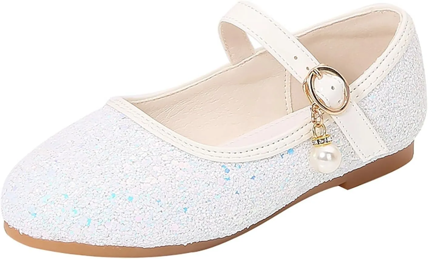 Sequins Sandals for Girls Kids Outdoor Dress Dance Loafers Shoes Toddler ??ow Heel Summer Casual Mary Jane Soft Sole