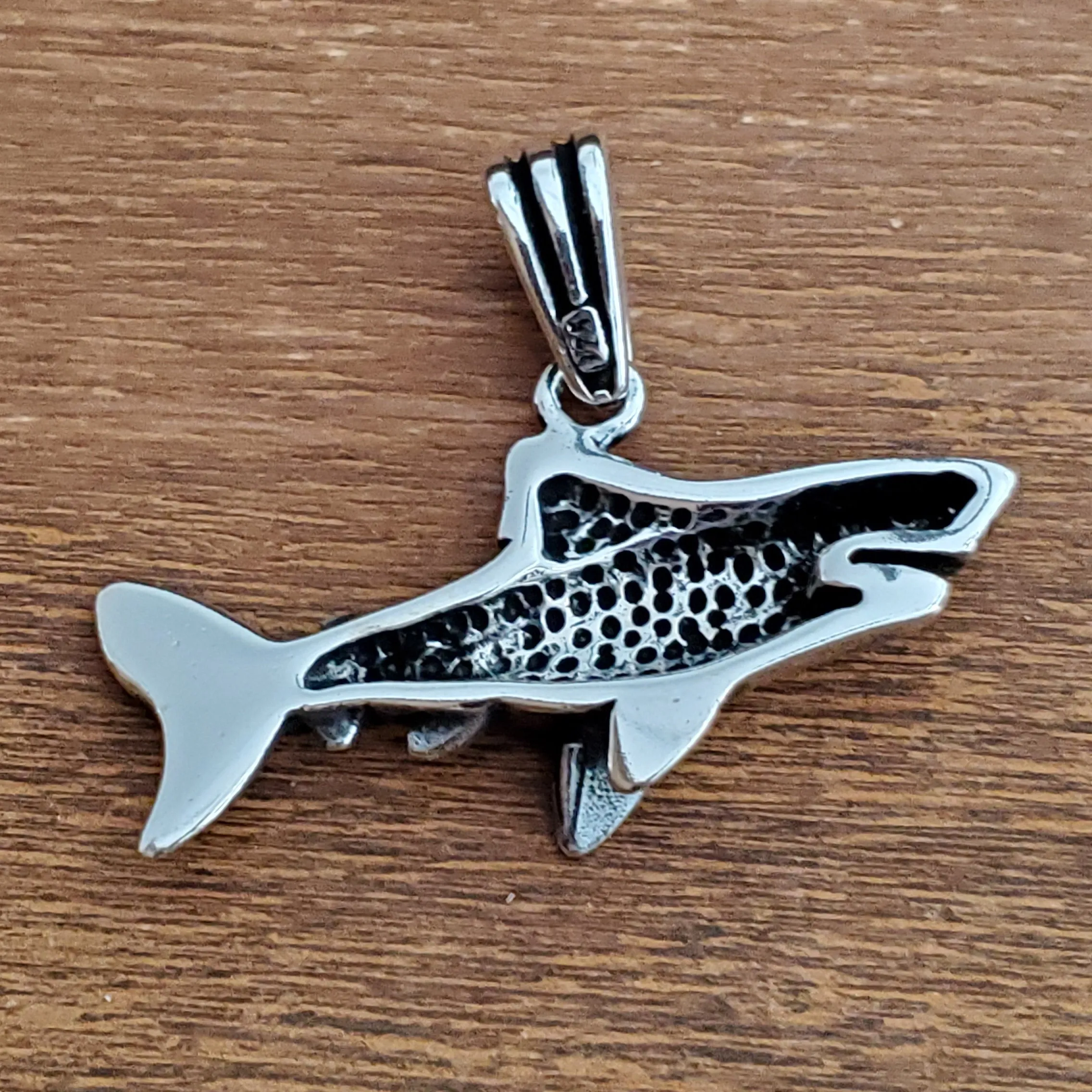 Shark Ocean Amulet .925 Sterling Silver Surfer Pendant