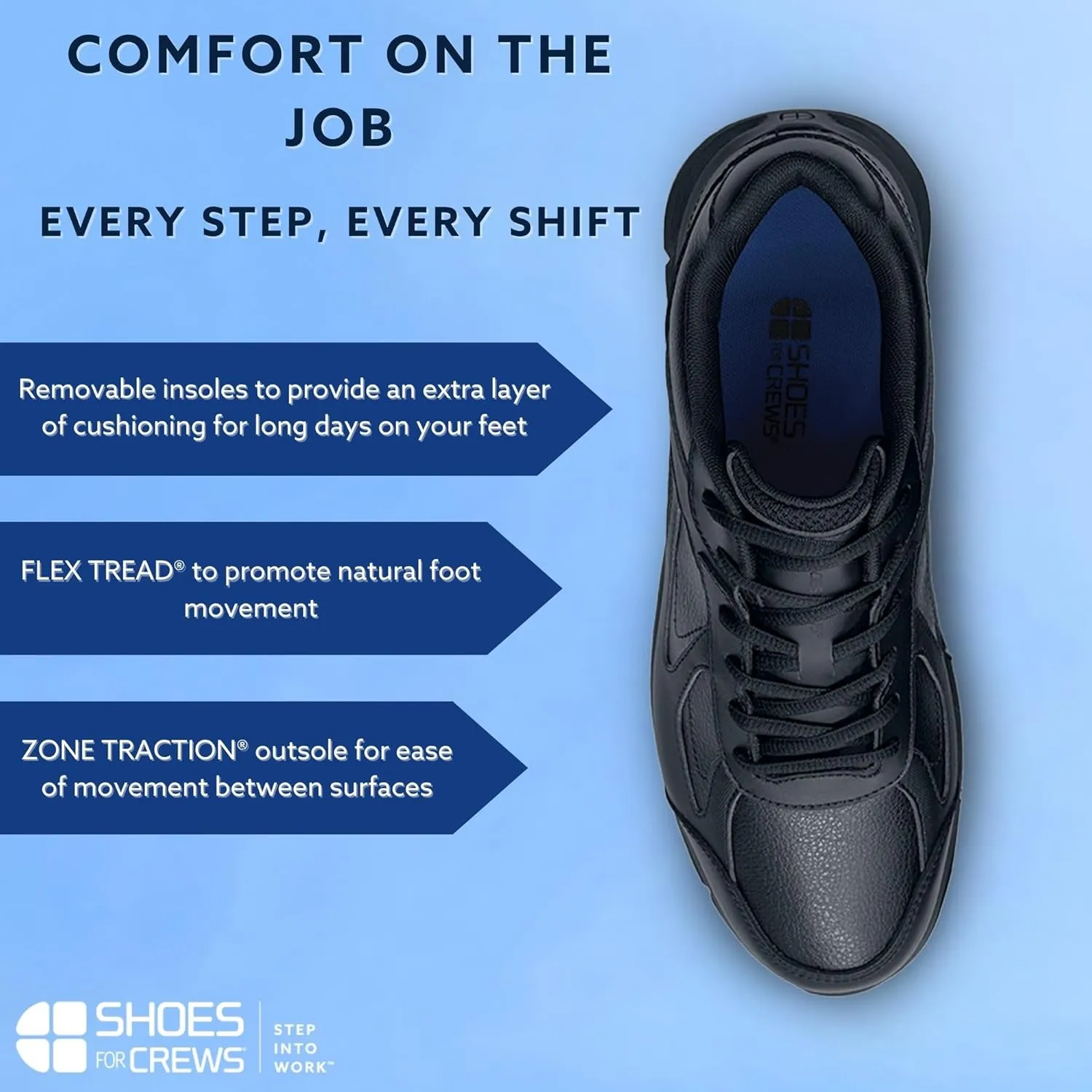 Shoes for Crews Galley II, Women's Work Shoes, Slip Resistant, Water Resistant