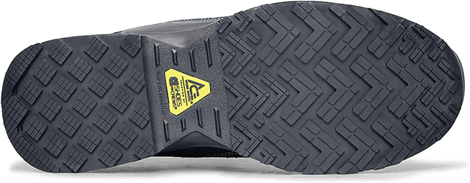 Shoes for Crews Piston Low and Mid, Men's, Women's, Unisex Soft Toe Slip Resistant Work Shoes, Water Resistant, Black